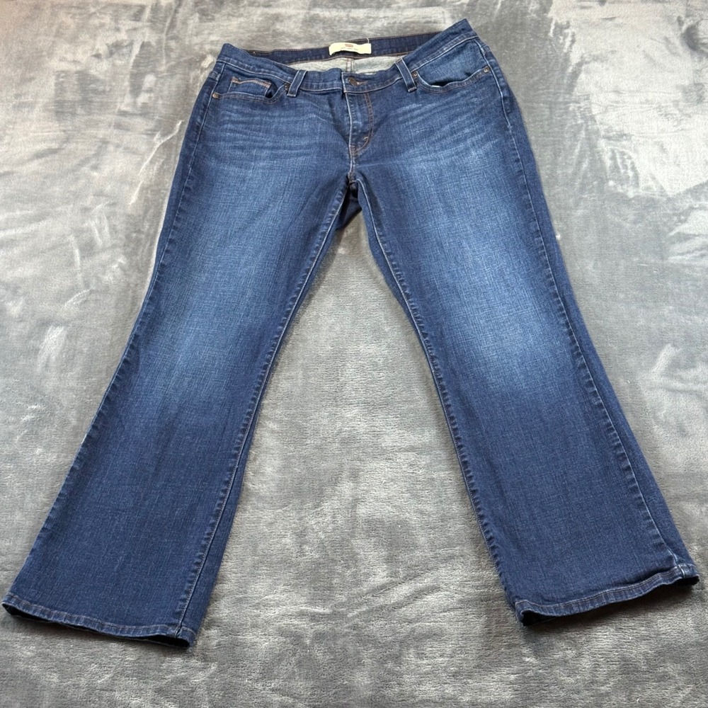 Levis 529 Curvy Bootcut Jeans Womens 16M Dark Wash Blue Stretch Denim Mid Rise